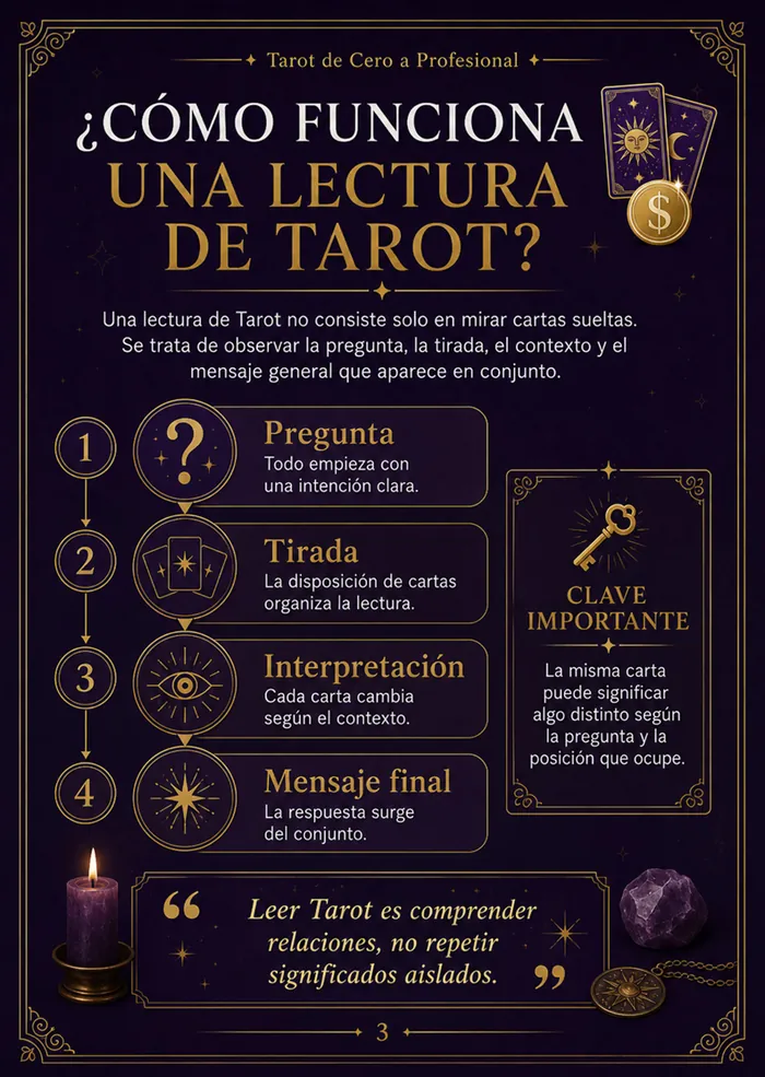Página del método: cómo funciona una lectura de Tarot
